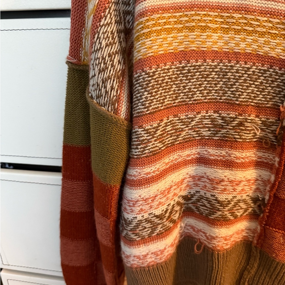 Gilded Intent Oversized Colorful Patchwork Sweater - image 3